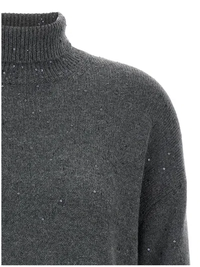 Brunello Cucinelli Sequin Sweater Sweaters And Cardigans Gray