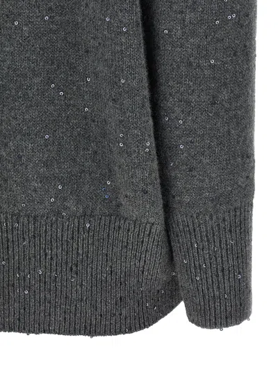 Brunello Cucinelli Sequin Sweater Sweaters And Cardigans Gray
