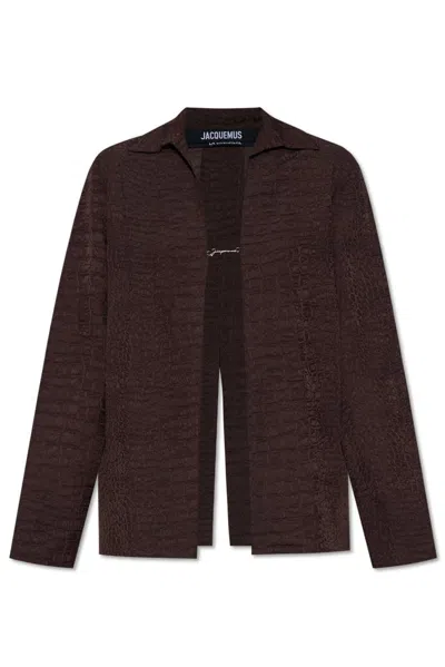 Jacquemus The Textured Night Shirt In Brown
