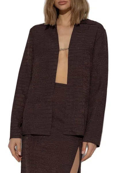 Jacquemus The Textured Night Shirt In Brown
