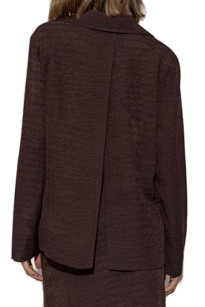 Jacquemus The Textured Night Shirt In Brown