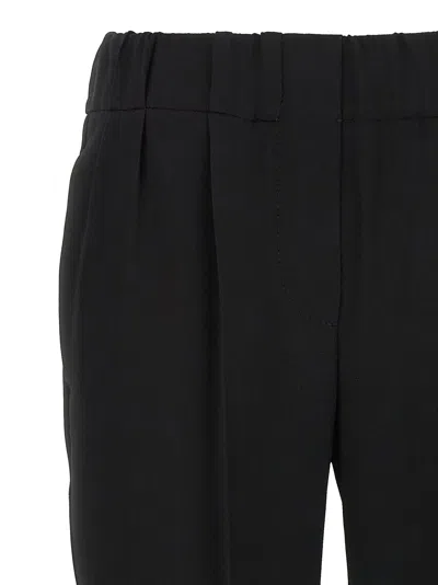 Brunello Cucinelli Silk Blend Pants Black