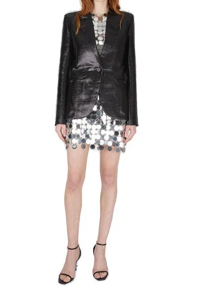Rabanne Silver Maxi Sequins Mini Skirt
