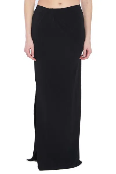 Jacquemus Floor-length Black Skirt With Subtle Side Slit In Black