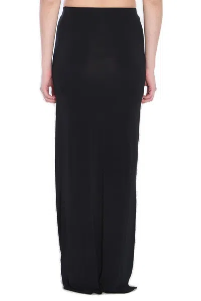 Jacquemus Floor-length Black Skirt With Subtle Side Slit In Black