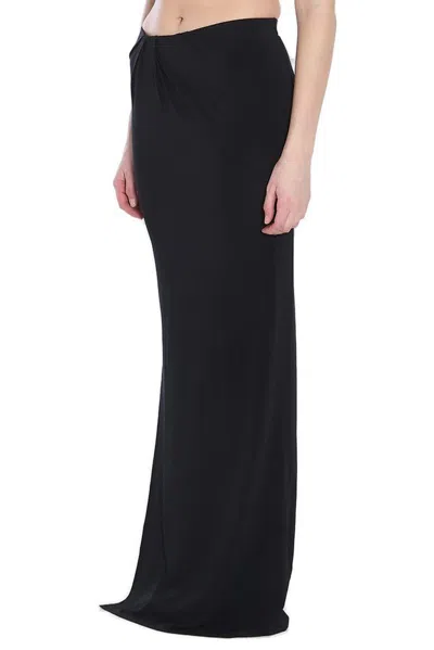 Jacquemus Floor-length Black Skirt With Subtle Side Slit In Black