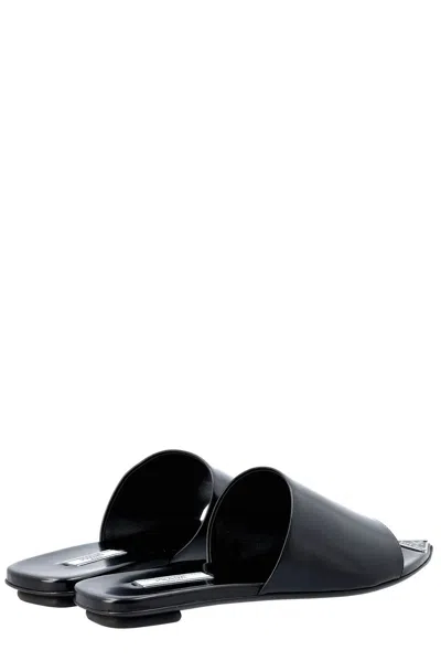 Prada Black Leather Sandals