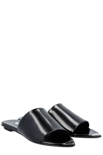 Prada Black Leather Sandals