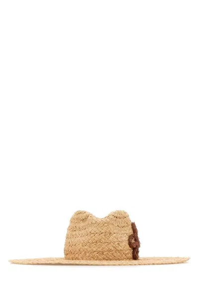 Ruslan Baginskiy Natural Flower Straw Hat In Brown