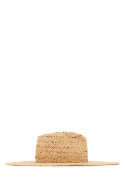 Ruslan Baginskiy Natural Flower Straw Hat In Brown