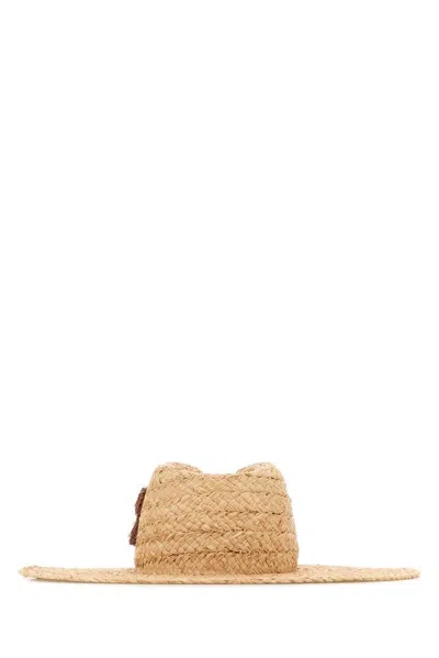 Ruslan Baginskiy Natural Flower Straw Hat In Brown