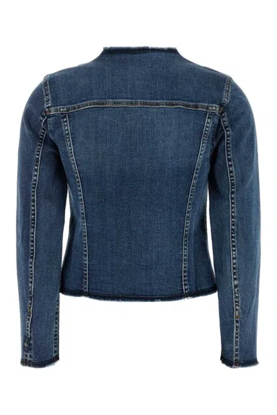 7 For All Mankind Vicky Denim Jacket Frayed Hem