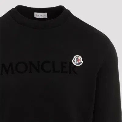 Moncler Crew Neck Cotton Sweatshirt In Black