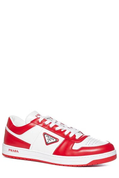 Prada Man Two-tone Leather Downtown Sneakers