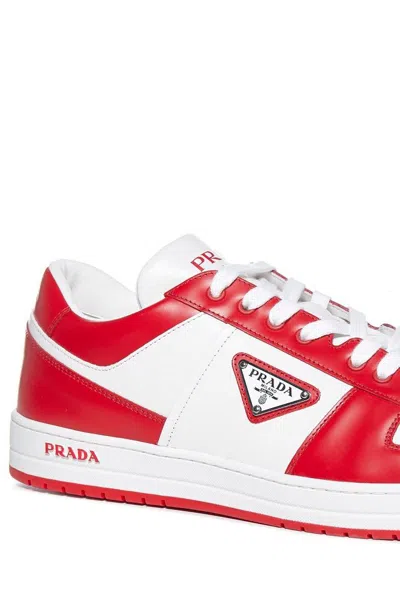 Prada Man Two-tone Leather Downtown Sneakers
