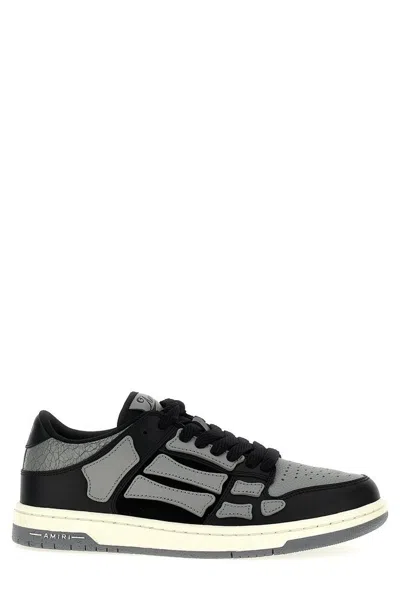 Amiri 'skel Top Low' Black Sneakers With Skeleton Patch