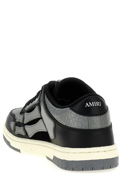 Amiri 'skel Top Low' Black Sneakers With Skeleton Patch