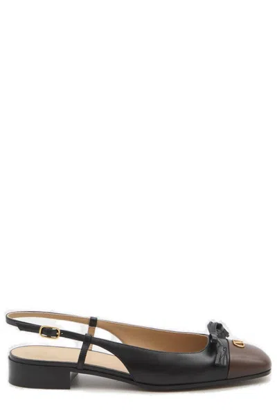 Valentino Garavani Women Two-tone Leather Valet Du Roe Ballerinas