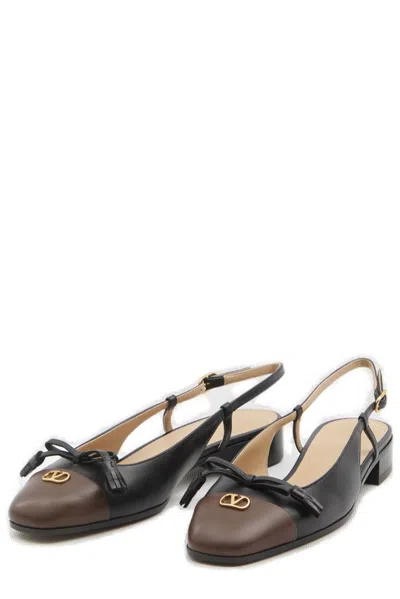 Valentino Garavani Women Two-tone Leather Valet Du Roe Ballerinas