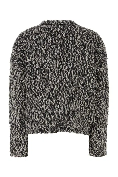 Weekend Max Mara Two-tone Wool Blend Crine Sweater In Black
