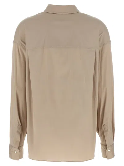 Brunello Cucinelli V-neck Shirt With Collared Design In Brown