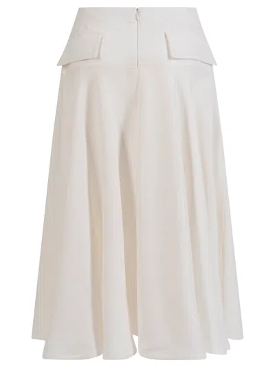 Bottega Veneta Viscose Melange Fluid Skirt In Neutral