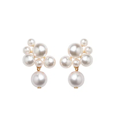 Jennifer Behr White  Gold Earrings