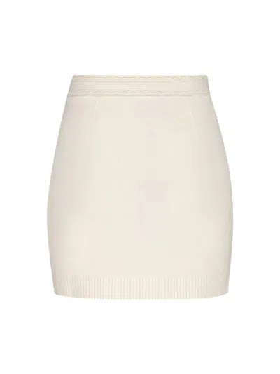Fendi White Cashmere Blend Mini Skirt