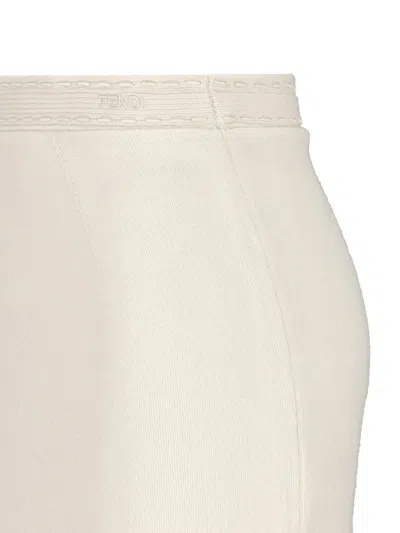 Fendi White Cashmere Blend Mini Skirt