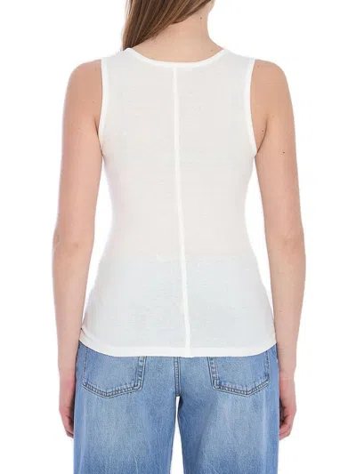 The Row White Cotton Blend Mansel Tank Top