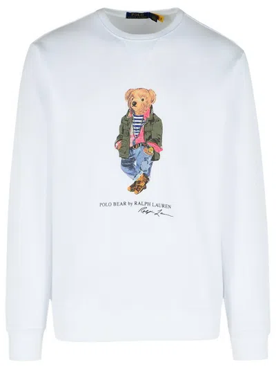 Polo Ralph Lauren White Cotton Blend Sweatshirt In White