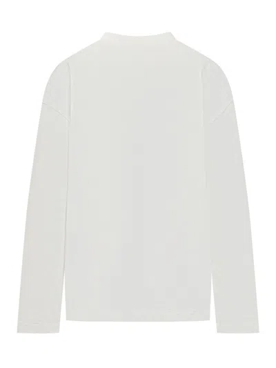 Jil Sander Crew Neck Long Sleeves T-shirt With Ribbed Collar And Printed Logo On The Front Clothing In White