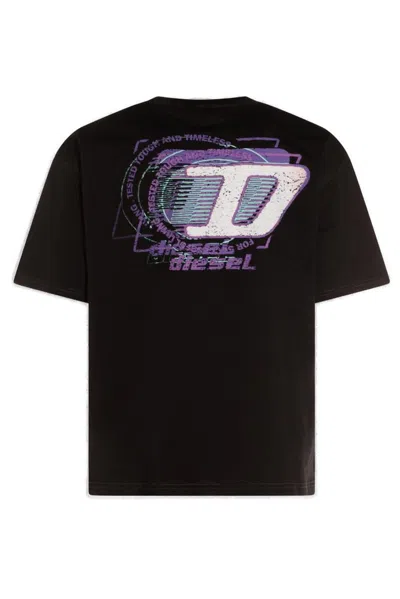 Diesel Men Black Cotton T-boxt-r16 T-shirt