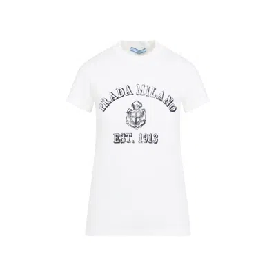 Prada Stamped Logo Crew Neck T-shirt