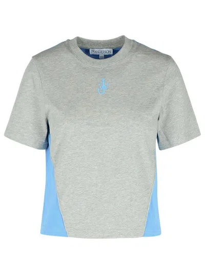Jw Anderson Woman T-shirt Grey Size M Cotton In Gray