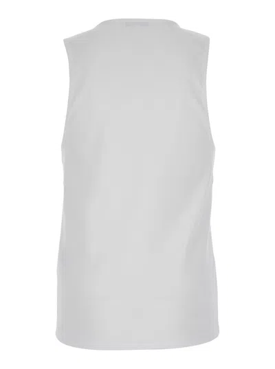 Jw Anderson White Sleeveless Top With Logo Embroidery On The Front