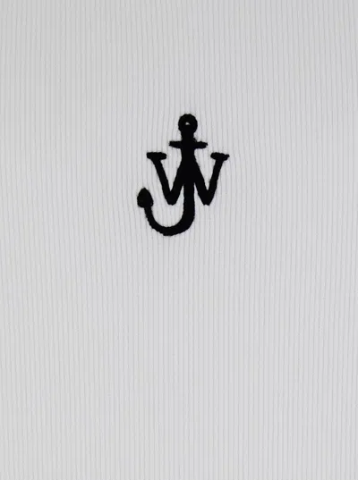 Jw Anderson White Sleeveless Top With Logo Embroidery On The Front