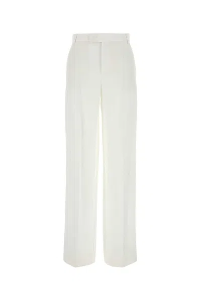 Blumarine White Gabardine Wide-leg Pant