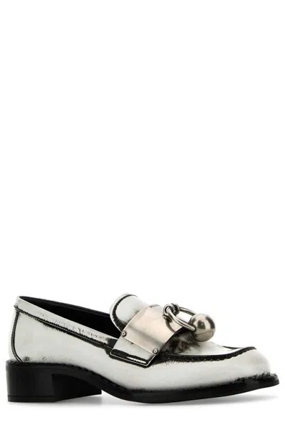 Prada White Leather Loafers