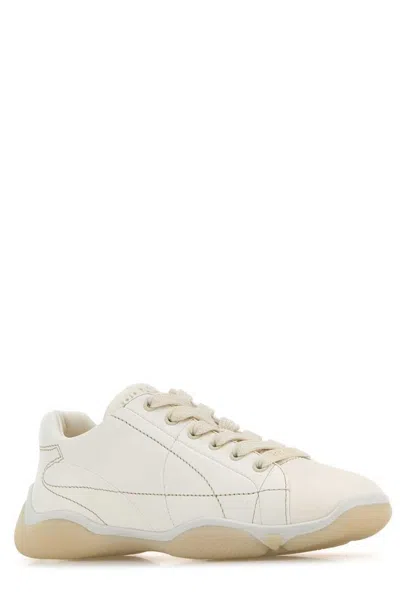 Prada White Leather Sneakers