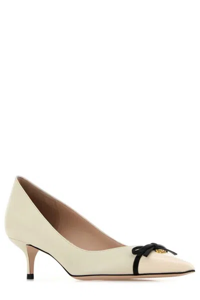 Valentino White Leather Vlogo Pumps
