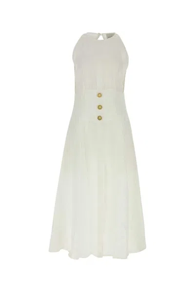 Le Kasha White Linen Jesmah Dress In White