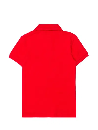 Polo Ralph Lauren White Piquet Polo Shirt In Red