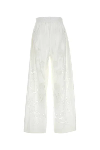 Magda Butrym Pantalone Dalla Gamba Ampia In Popeline Bianco  Donna In White