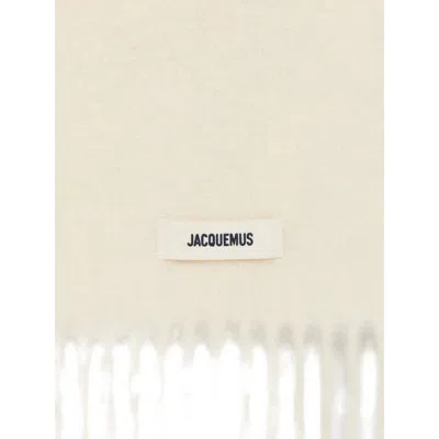 Jacquemus White Mohair Wool Scarves In Neutral
