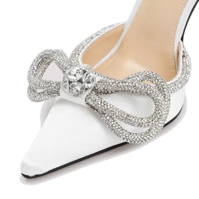 Mach&mach Mach E Mach Satin Pumps With Crystals In White