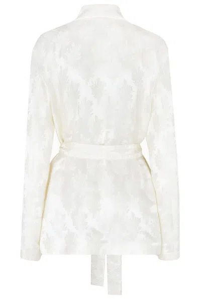 Fendi White Silk Blazer