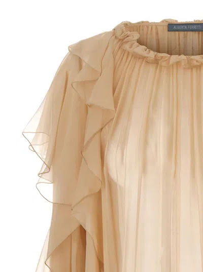 Alberta Ferretti White Silk Blouse