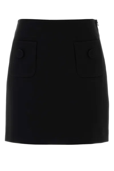 Mm Studio Black Triacetate Blend Pagine Mini Skirt