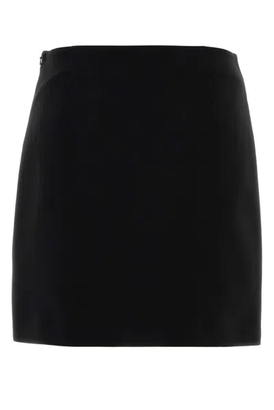 Mm Studio Black Triacetate Blend Pagine Mini Skirt